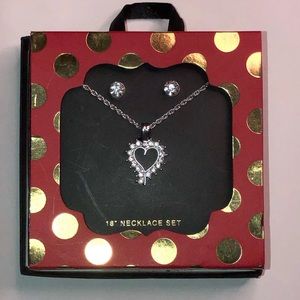 Faux Diamond earring and necklace set